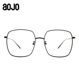 aojo眼镜框时尚大方形型金框属眼镜架FASTY5518