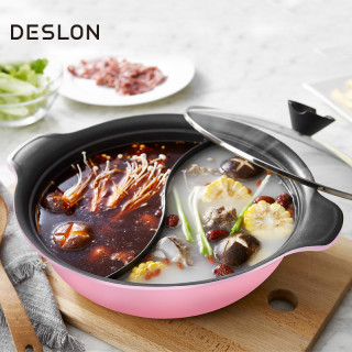 商品德世朗鸳鸯火锅 家用插电多功能大容量电磁炉专用4-6人电鸳鸯火锅