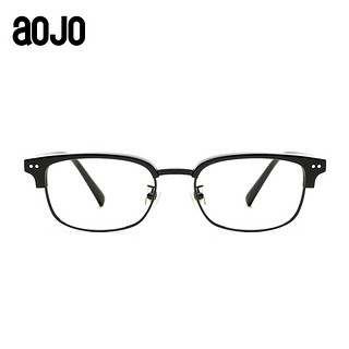 aojo眼镜框经典系列复古半框镜架潮方框可配近视眼镜男 JACLS0037