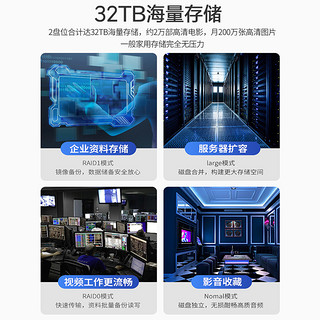 铁威马 扩容D2-310磁盘阵列柜USB3.1支持多种raid直连存储Type-c接口2盘位硬盘盒柜兼容2.5/3.5寸