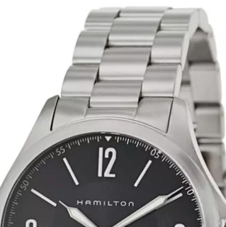 HAMILTON 汉米尔顿 卡其航空系列 H76565135 男士机械手表 38mm 黑盘 银色不锈钢表带 圆形