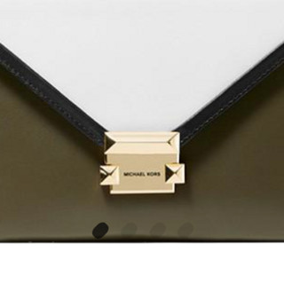 MICHAEL KORS 迈克·科尔斯 WHITNEY系列女士皮革拼色锁扣链条斜挎包 OLIVE COMBO大号