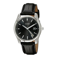 CITIZEN 西铁城 光动能腕表系列 AU1040-08E 男士光动能手表 40mm 黑盘 黑色皮带 圆形