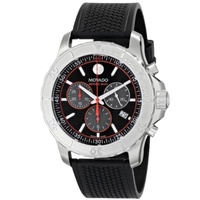 MOVADO 摩凡陀 2600112 男士石英手表 42mm 黑盘 黑色橡胶带 圆形