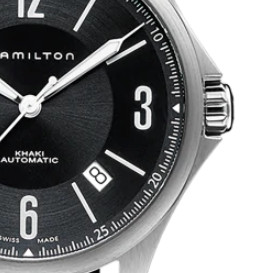 HAMILTON 汉米尔顿 卡其航空系列 H76565835 男士机械手表 38mm 黑盘 棕色皮革表带 圆形