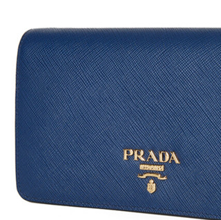 PRADA 普拉达 女士牛皮磁扣链条斜挎包1DH029 QWA F0016 深紫蓝色
