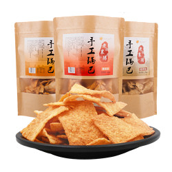 小狗熊老襄阳手工锅巴休闲零食歪小辫咪麻辣小吃400g×3袋 牛肉味×3袋