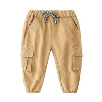 贝壳元素宝宝舒适长裤 秋装新款儿童童装男童休闲裤长裤子kzc577 卡其色 90cm