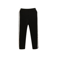 贝壳元素宝宝彩条打底裤 秋装新款女童童装儿童休闲百搭裤子kzc607 黑色 120cm