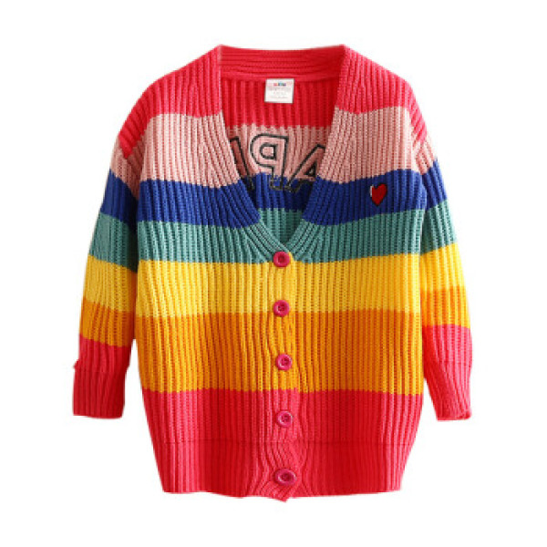 商品贝壳元素宝宝彩色毛衣 秋冬装新款女童童装儿童针织衫外套my1433