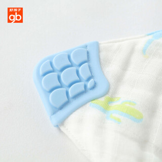 gb好孩子新生儿口水巾纯棉婴儿三角巾儿童纱布巾宝宝围兜2条装 灰色