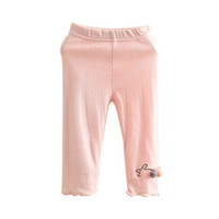 贝壳元素宝宝小兔打底裤 夏装新款女童童装儿童透气松紧腰裤子kzc283 粉色 90cm