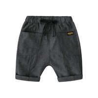 贝壳元素宝宝七分裤 夏装新款男童童装儿童系绳中裤子kzc096 灰色 110cm