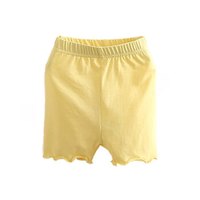 贝壳元素宝宝打底短裤 夏装新款女童童装儿童安全裤子kzc273 黄色 140cm