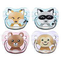 布朗博士 Dr Brown's美国进口安抚奶嘴食品级硅胶宝宝婴儿卡通动物图案0-6-12 紫色青蛙(女孩款)0-6个月