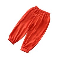 贝壳元素宝宝裤子夏装新款女童童装儿童宽松灯笼收脚裤kzc265 桔红色 120