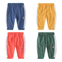 贝壳元素宝宝卡通中裤 夏装新款男童童装儿童松紧腰七分裤kzc238 桔红色 120