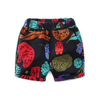 贝壳元素宝宝卡通中裤 夏装新款男童童装儿童休闲五分裤kzc196 藏青色 150cm