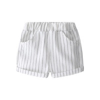 贝壳元素宝宝条纹短裤 夏装新款男童童装儿童松紧腰裤子kzc191 白色 100cm