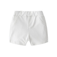 贝壳元素宝宝百搭牛仔裤 夏装新款男童童装儿童松紧腰短裤kzc116 白色 100cm