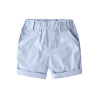 贝壳元素宝宝休闲短裤 夏装新款男童童装儿童纯色裤kzc153 浅蓝色 140cm