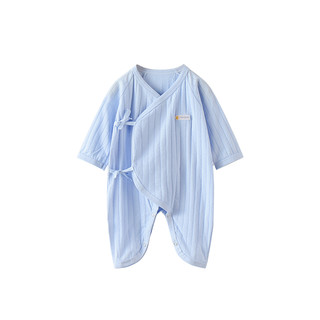 童泰夏季新生儿衣服婴儿纯棉哈衣0-6个月男女宝宝连体衣爬服薄款 白色 52cm