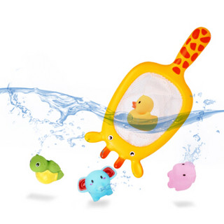 知识花园 婴幼儿玩具戏水玩具儿童洗澡玩具  小乌龟小鱼喷水玩具 戏水乌龟洗澡神器 宝宝洗澡玩具捞捞乐5件套