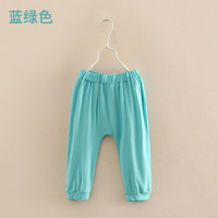 贝壳元素宝宝休闲束脚裤 夏装韩版新款男童童装儿童长裤子kzb127 蓝绿色 120cm