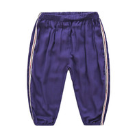 贝壳元素宝宝空调裤 夏装韩版新款男童童装儿童休闲长裤子kzb032 深蓝色 100