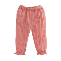 贝壳元素宝宝灯笼裤 春夏装新款女童童装儿童宽松防蚊裤九分裤kza899 粉色 130