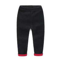 贝壳元素宝宝纯色打底裤 秋装新款女童童装儿童松紧腰长裤子kz9726 黑色(春秋款) 90cm