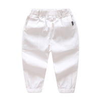 贝壳元素宝宝薄款九分裤 秋装新装男童童装儿童长裤子kza880 白色 100cm