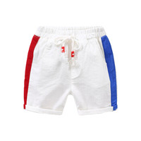 贝壳元素宝宝运动中裤 夏装新款男童童装儿童系绳五分裤子kzc163 白色 140