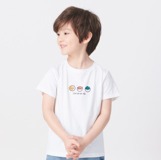 恒源祥 儿童纯棉印花短袖T恤 TQ20703 白色 48cm