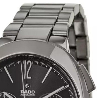 RADO 雷达 D-STAR帝星系列 R15198152 男士机械手表 44mm 黑盘 银色陶瓷表带 圆形