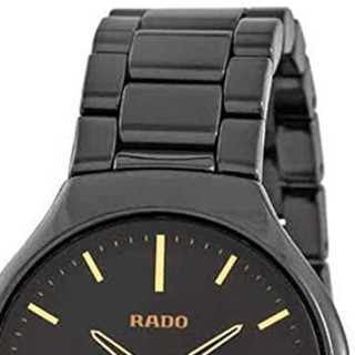 RADO 雷达 True Thinline真薄系列 R27742172 中性石英手表 30mm 黑盘 黑色陶瓷表带 圆形