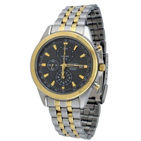 SEIKO 精工 CHRONOGRAPH系列 SNDF06 男士石英手表 44mm 灰盘 间金不锈钢带 圆形