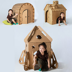 儿童瓦楞纸房子DIY