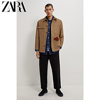 ZARA 00706359707 男装灯芯绒拼接工装款夹克外套