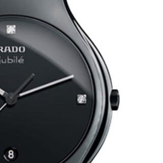 RADO 雷达 True真系列 R27653742 男士石英手表 40mm 黑盘 黑色陶瓷表带 圆形