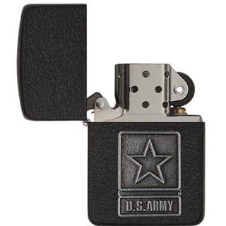 ZIPPO 之宝 28583-PARENT Army Lighters磨砂打火机 黑色裂缝