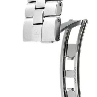 MOVADO 摩凡陀 Juro系列 0605023 男士石英手表 36mm 黑盘 银色不锈钢带 圆形