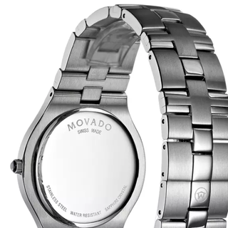 MOVADO 摩凡陀 Juro系列 0605023 男士石英手表 36mm 黑盘 银色不锈钢带 圆形