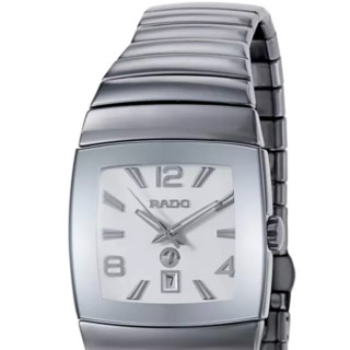 RADO 雷达 Sintra银钻系列 R13690102 男士机械手表 32mm 白盘 银色不锈钢陶瓷带 方形