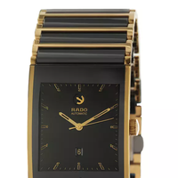 RADO 雷达 Integral精密陶瓷系列 R20847152 男士机械手表 31mm 黑盘 镀金不锈钢陶瓷表带 方形