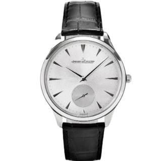 JAEGER-LECOULTRE 积家 Master大师系列 Q1278420 男士机械手表 38.5mm 银盘 黑色真皮表带 圆形