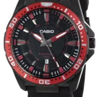CASIO 卡西欧 Core系列 MTD-1072-4AVDF 男士石英手表 44.8mm 黑盘 黑色树脂表带 圆形