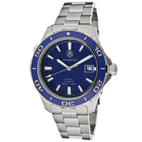 TAG Heuer 泰格豪雅 Aquaracer竞潜系列 WAK2111.BA0830 男士机械手表 41mm 蓝盘 银色不锈钢带 圆形