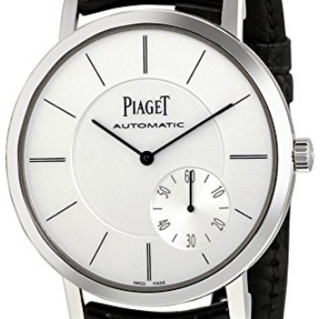 PIAGET 伯爵 ALTIPLANO系列 G0A35130 男士机械手表 43mm 银盘 黑色鳄鱼皮表带 圆形