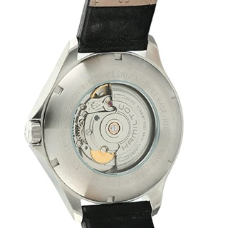 HAMILTON 汉米尔顿 卡其航空系列 H76665725 男士机械手表 42mm 米盘 黑色皮革表带 圆形